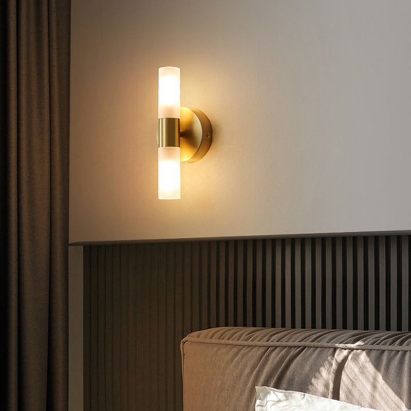 Arisha Modern Cylindrical Metal Led Wall Lamp, Gold