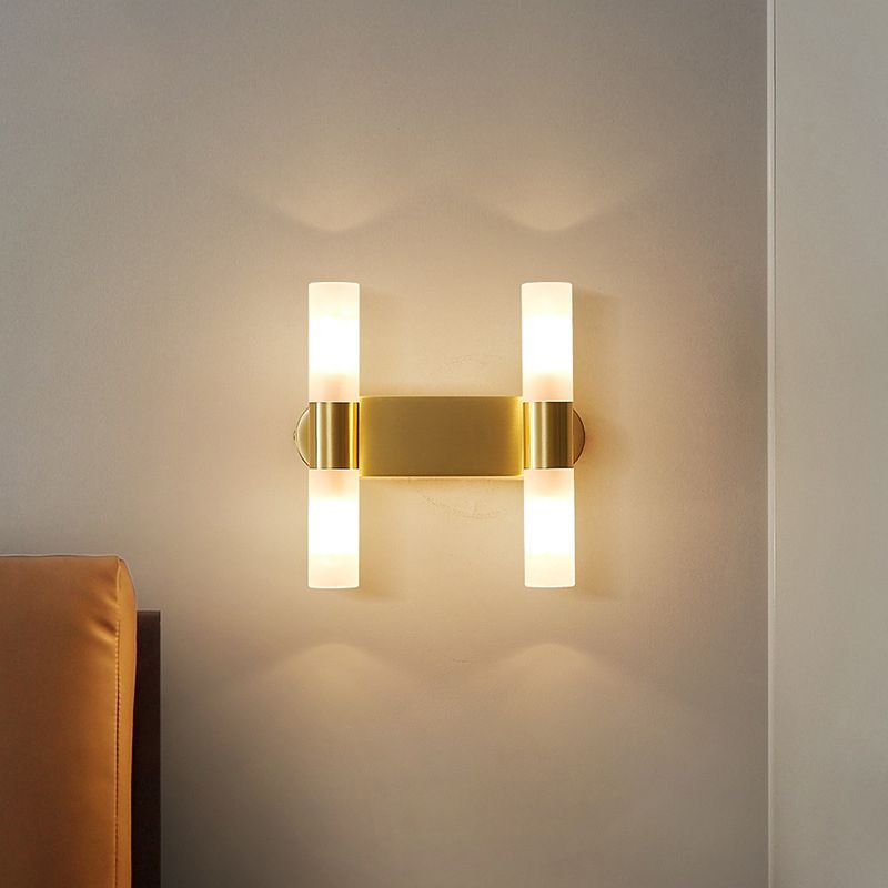 Arisha Modern Cylindrical Metal Led Wall Lamp, Gold
