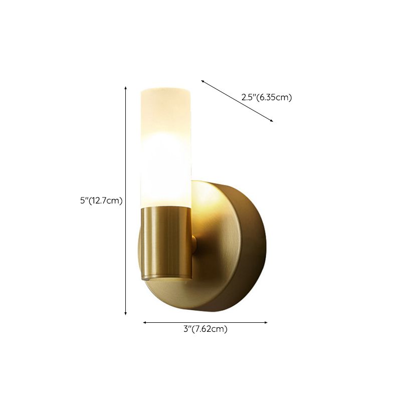 Arisha Modern Cylindrical Metal Led Wall Lamp, Gold