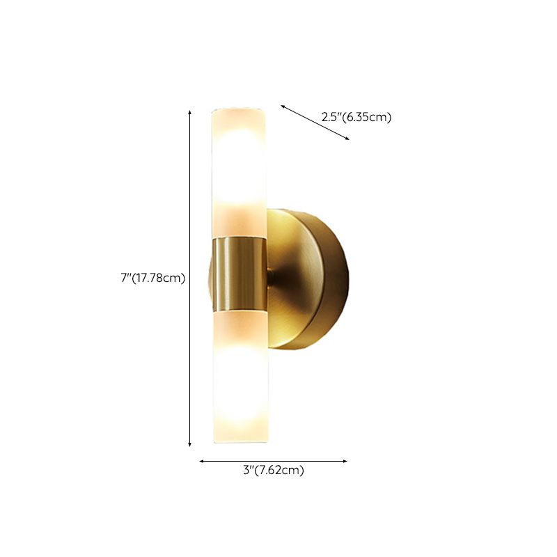 Arisha Modern Cylindrical Metal Led Wall Lamp, Gold