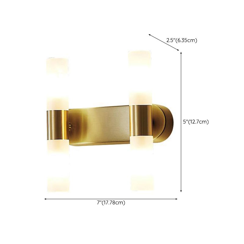 Arisha Modern Cylindrical Metal Led Wall Lamp, Gold