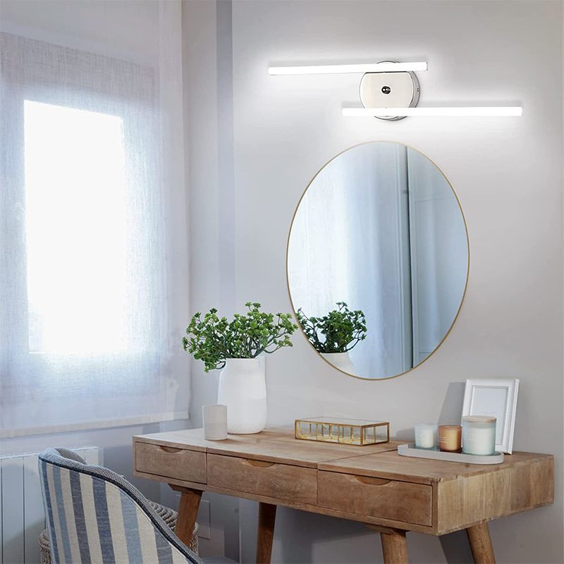 Arisha Modern Bi-Linear LED Vanity Wall Lamp, Black/Silver - Neutralighting