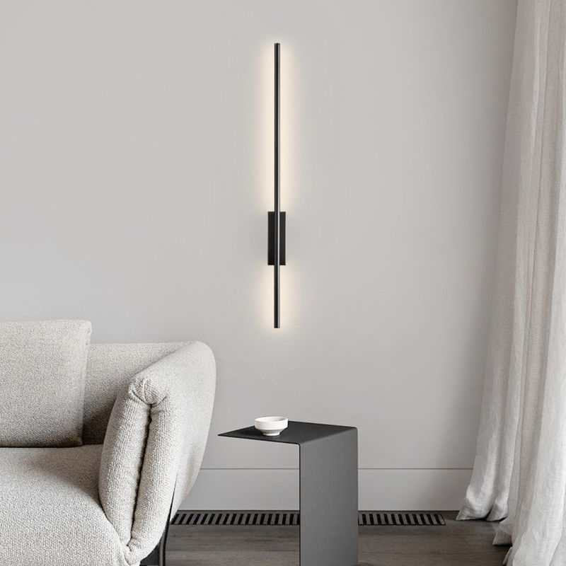 Arisha Modern Linear Metal&Acrylic Bedroom Wall Lamp, Black/Brass - Neutralighting