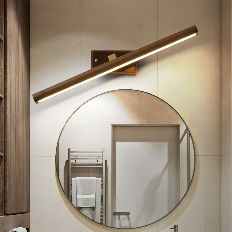 Muto Vanity Rotatable Mirror Front Vanity Wall Lamp, Wood - Neutralighting