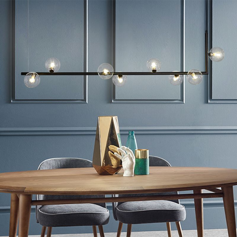 Valentina Minimalist Linear Pendant Light, Black & Gold, 6/8 Heads - Neutralighting