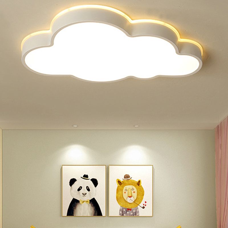 Arisha Modern Flush Mount Cloud Ceiling Light, White, Metal - Neutralighting