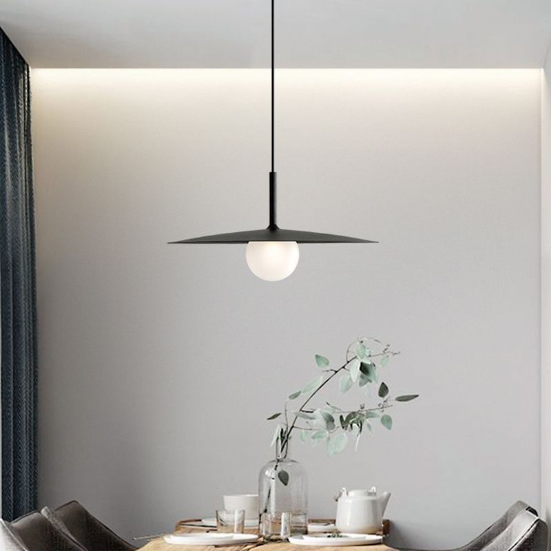 Arisha Modern Dish-shaped Metal Pendant Light, Black/White/Grey - Neutralighting