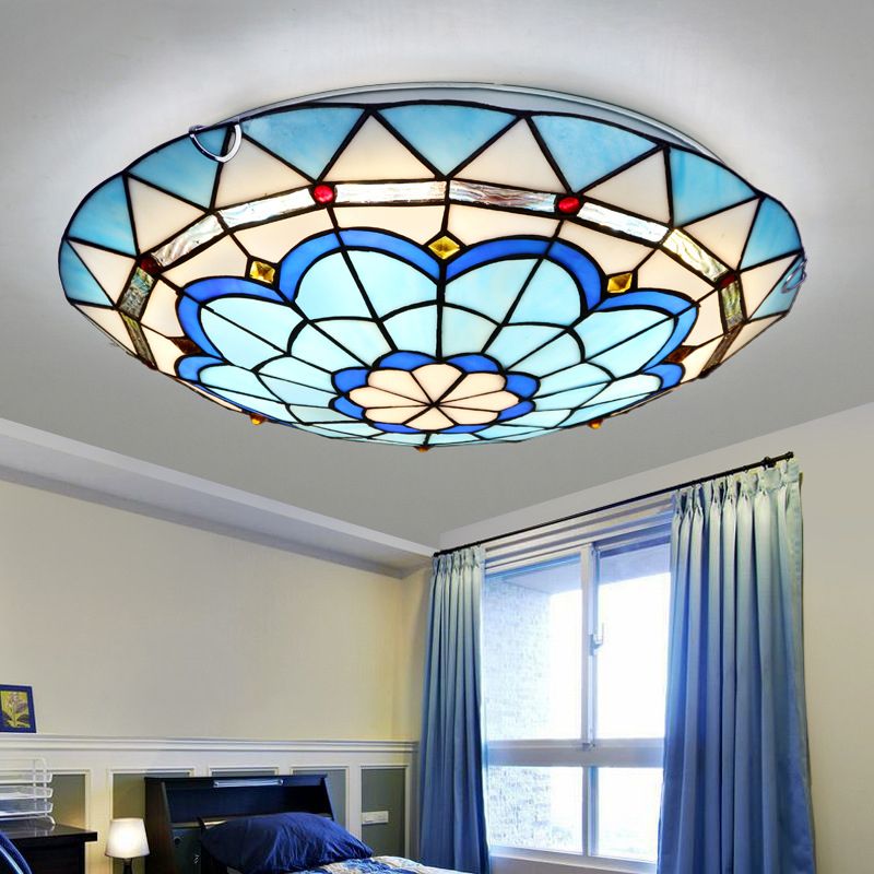 Tiffany Flush Mount Glass Colorful Ceiling Light, Bedroom - Neutralighting