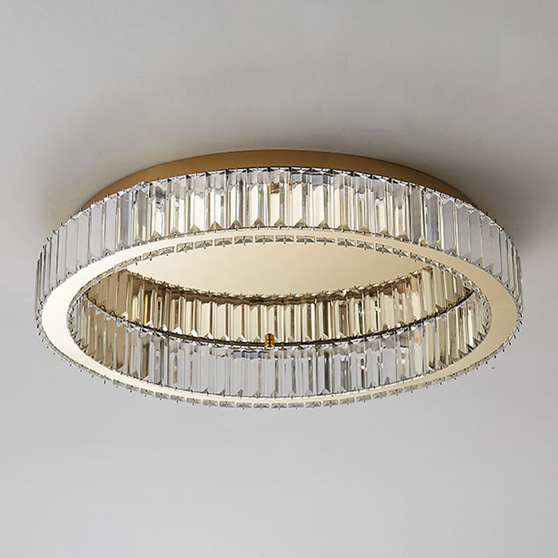 Kristy Modern Art Deco Circular Crystal Flush Mount Ceiling Light Gold - Neutralighting
