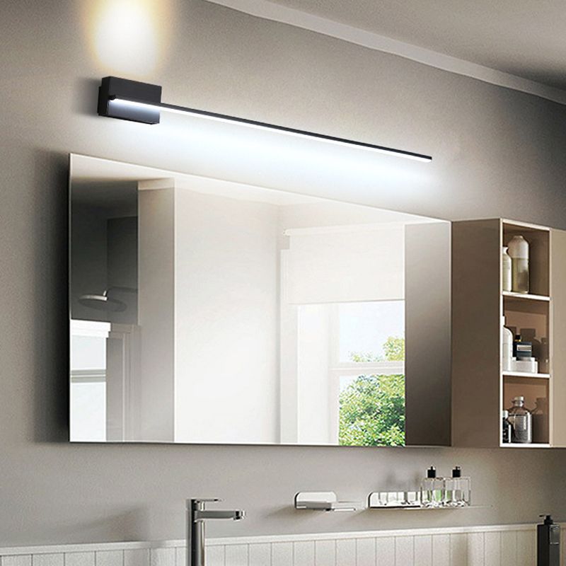 Arisha Minimalist Linear Metal Vanity Wall Light, Black, Bathroom - Neutralighting