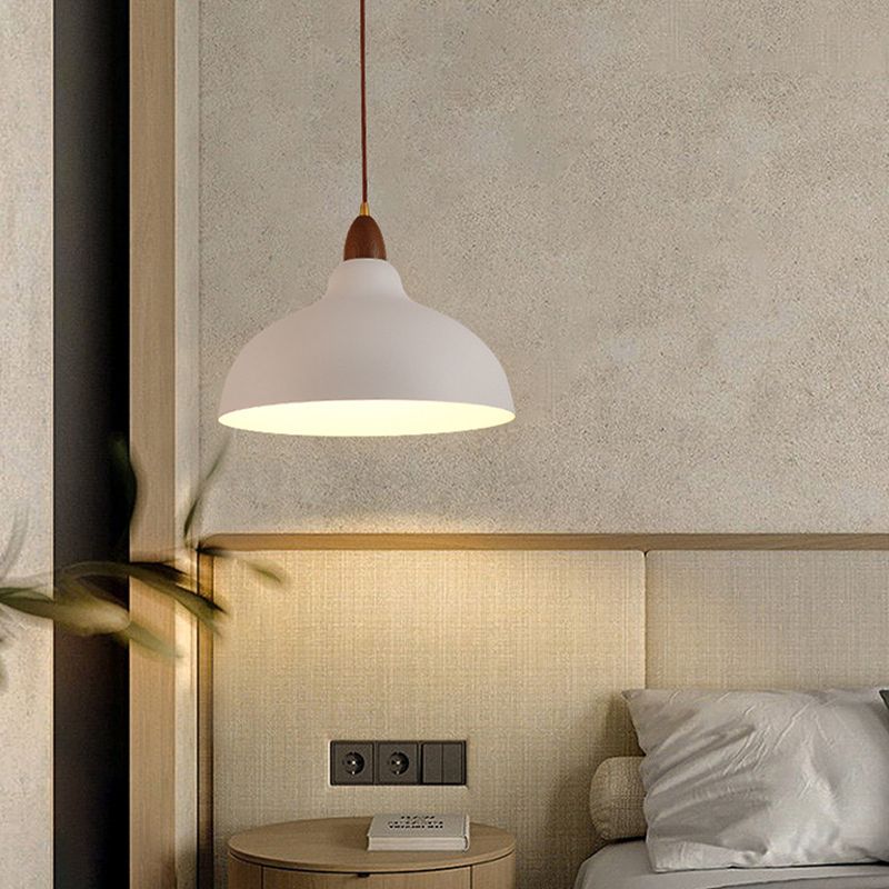 Valentina Modern Bowl-shaped Metal Pendant Light, Black/White - Neutralighting