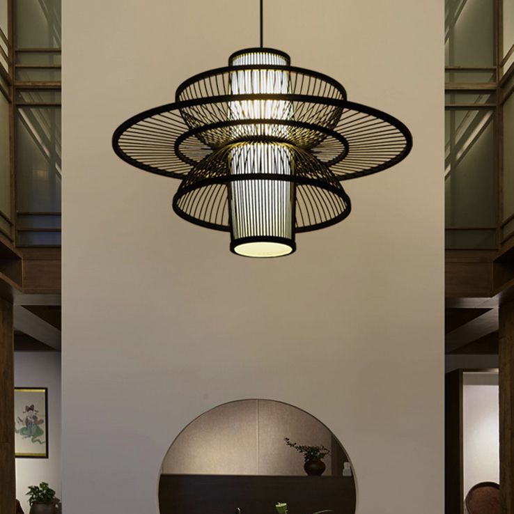 Muto Lotus-Shaped Rattan Pendant Light - Neutralighting
