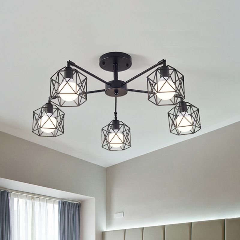 Arisha Black Semi-Flush Mount Ceiling Light - Neutralighting