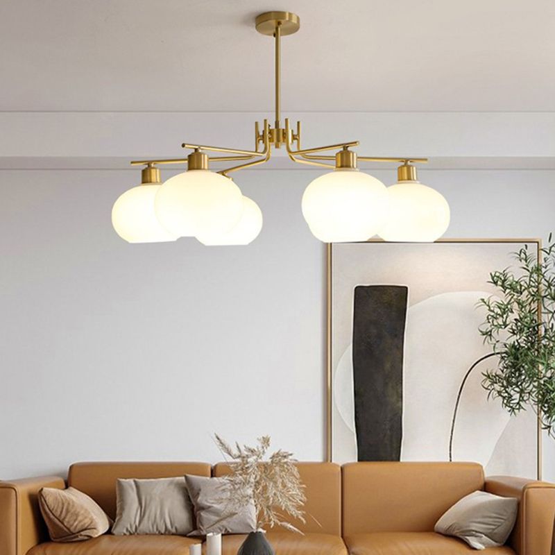 Valentina Pendant Light Semi-Circular Modern, Metal/Glass, Gold/Nickel, Dining Room - Neutralighting