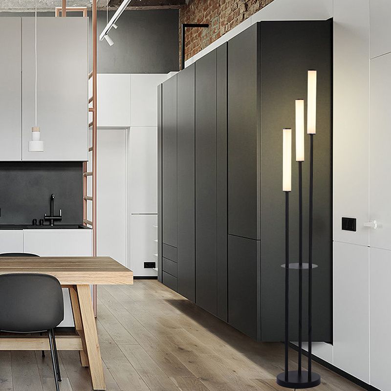 Eryn Modern 3 head Black Metal Arcylic Floor Lamp - Neutralighting