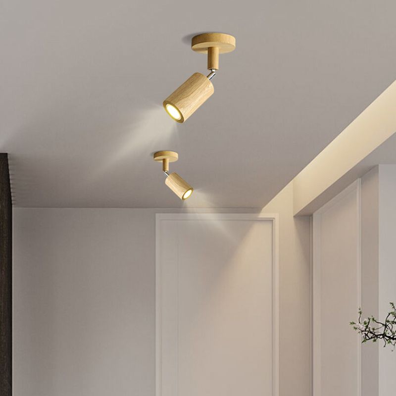 Muto Modern LED Adjustable Ceiling Spotlight, Wood - Neutralighting