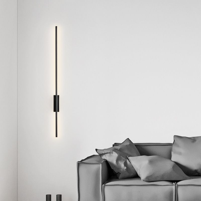 Arisha Modern Linear Metal&Acrylic Bedroom Wall Lamp, Black/Brass - Neutralighting