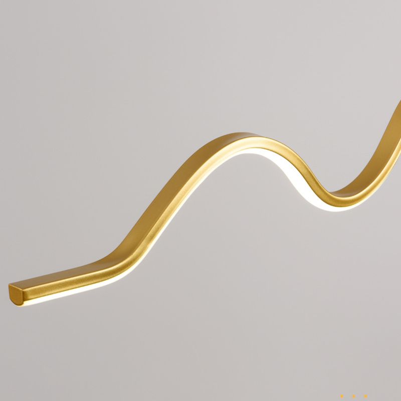 Arisha Minimalist Wavy Metal Pendant Light, Black/White/Gold - Neutralighting