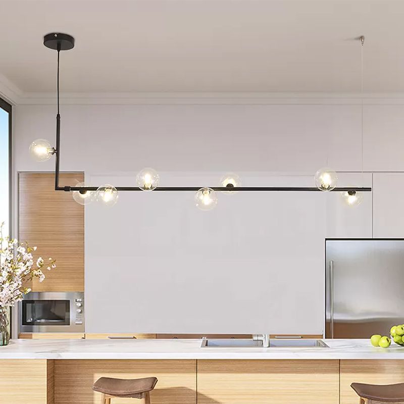 Valentina Minimalist Linear Pendant Light, Black & Gold, 6/8 Heads - Neutralighting