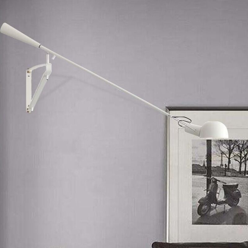 Epoch Long Swing Adjustable Arm Wall Lamp, Metal, Black/White, Bedroom - Neutralighting