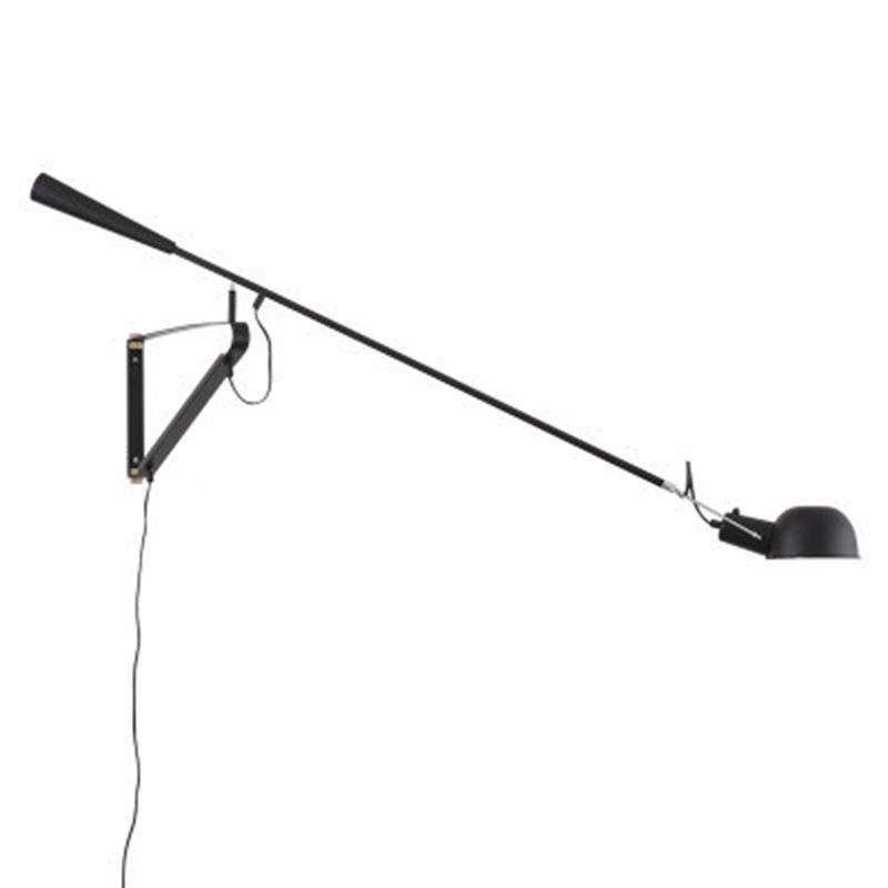 Epoch Long Swing Adjustable Arm Wall Lamp, Metal, Black/White, Bedroom - Neutralighting