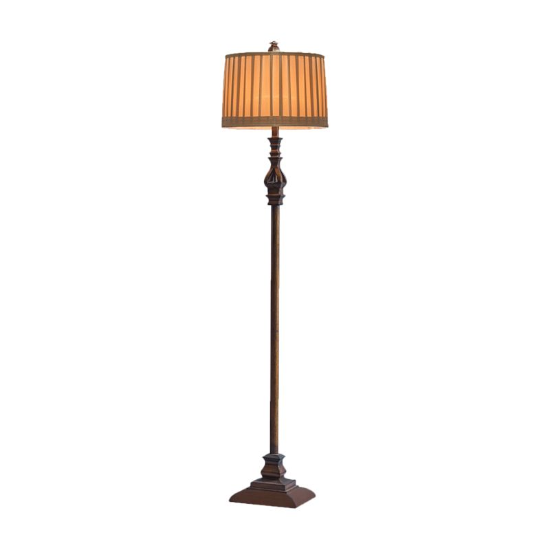 Eryn Vintage Resin/Fabric Standing Floor Lamp, Brown - Neutralighting