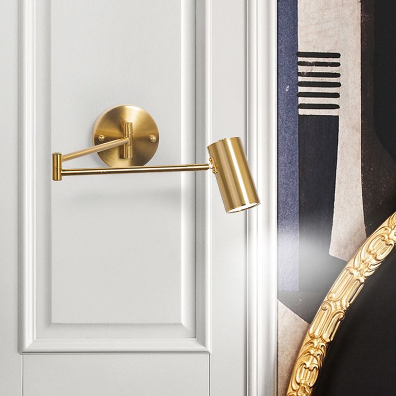 Aria Wall Lamp Cylindrical Adjustable Lamp Pole Metal Brass, Bedroom - Neutralighting