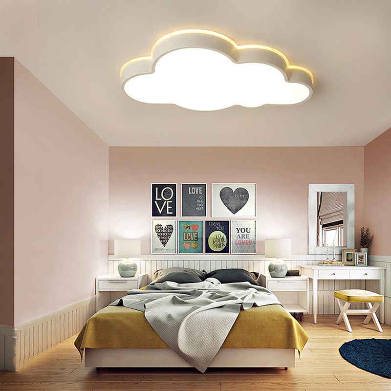Arisha Modern Flush Mount Cloud Ceiling Light, White, Metal - Neutralighting