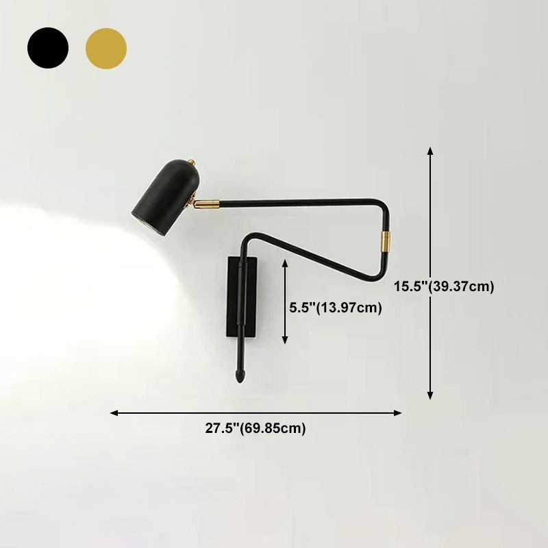 Aria Wall Lamp Modern, Metal Adjustable, Black/Gold, Study - Neutralighting