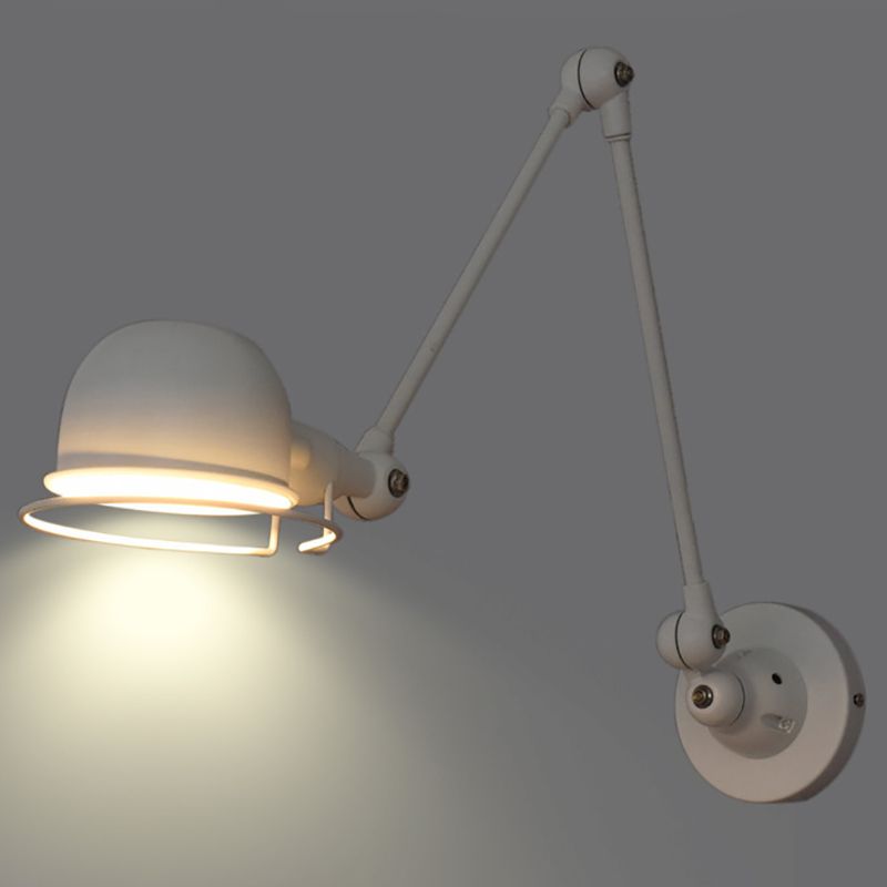 Epoch Wall Lamp Dome Modern, Metal Arm Adjustable, Black/White, Bedroom - Neutralighting