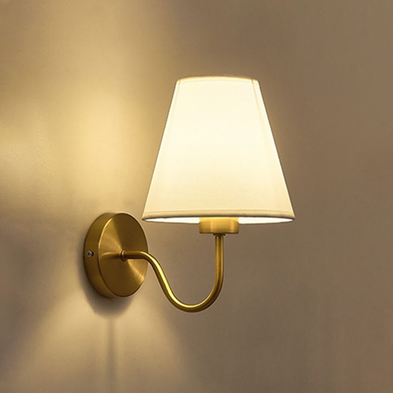 Tiffany Nordic Fabric Metal Vanity Wall Lamp, Black/White/Coffee/Flaxen - Neutralighting