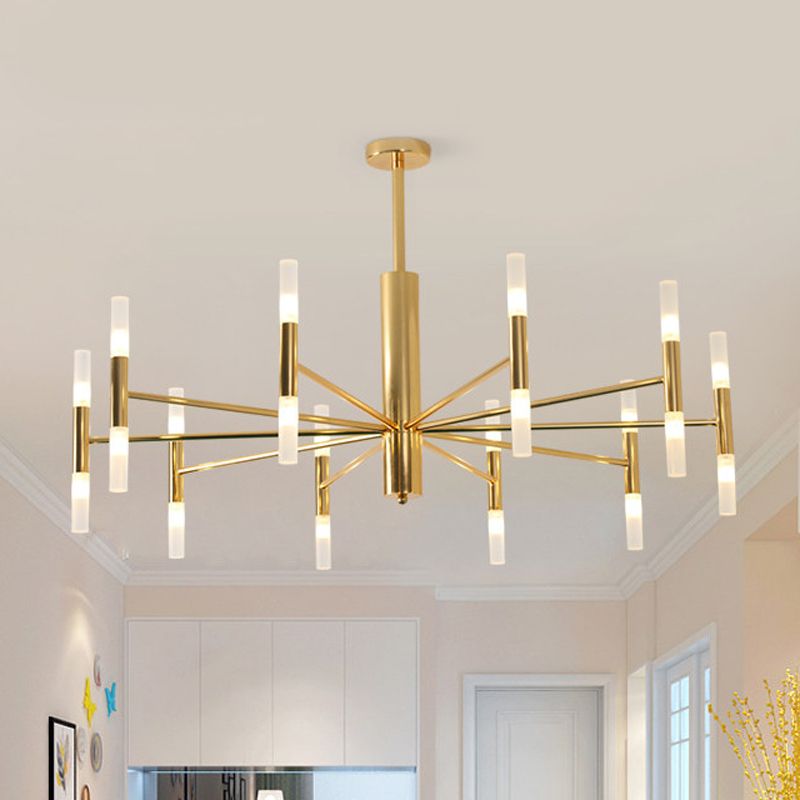 Kristy Modern Cylindrical Metal Chandelier, Gold - Neutralighting
