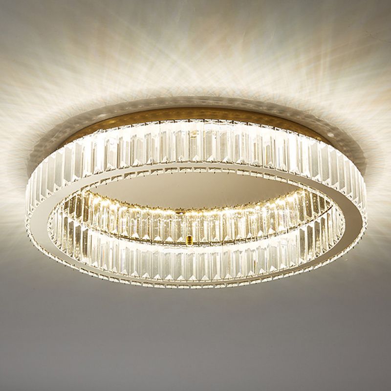 Kristy Modern Art Deco Circular Crystal Flush Mount Ceiling Light Gold - Neutralighting