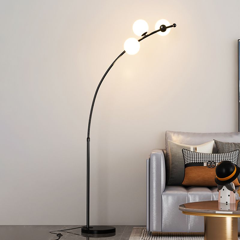 Valentina Modern Arc Multi Head Bubble Floor Lamp Black/Gold - Neutralighting