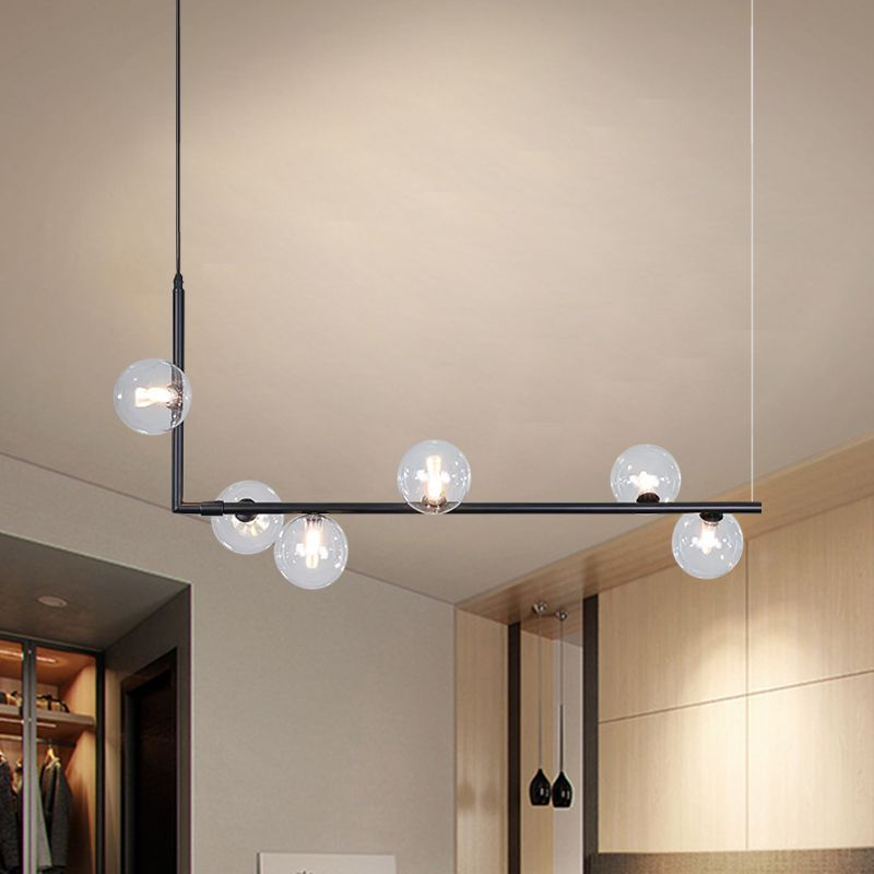 Valentina Minimalist Linear Pendant Light, Black & Gold, 6/8 Heads - Neutralighting