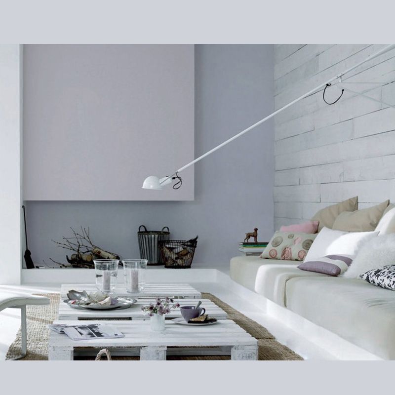 Epoch Long Swing Adjustable Arm Wall Lamp, Metal, Black/White, Bedroom - Neutralighting