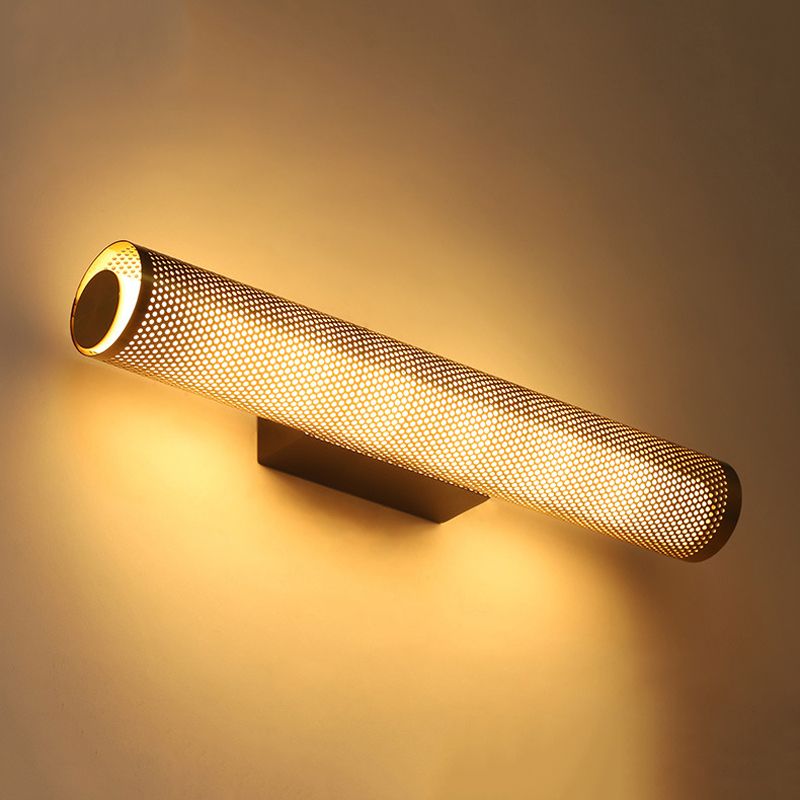 Arisha Modern Geometric Column Metal Vanity Wall Lamp, Brass - Neutralighting
