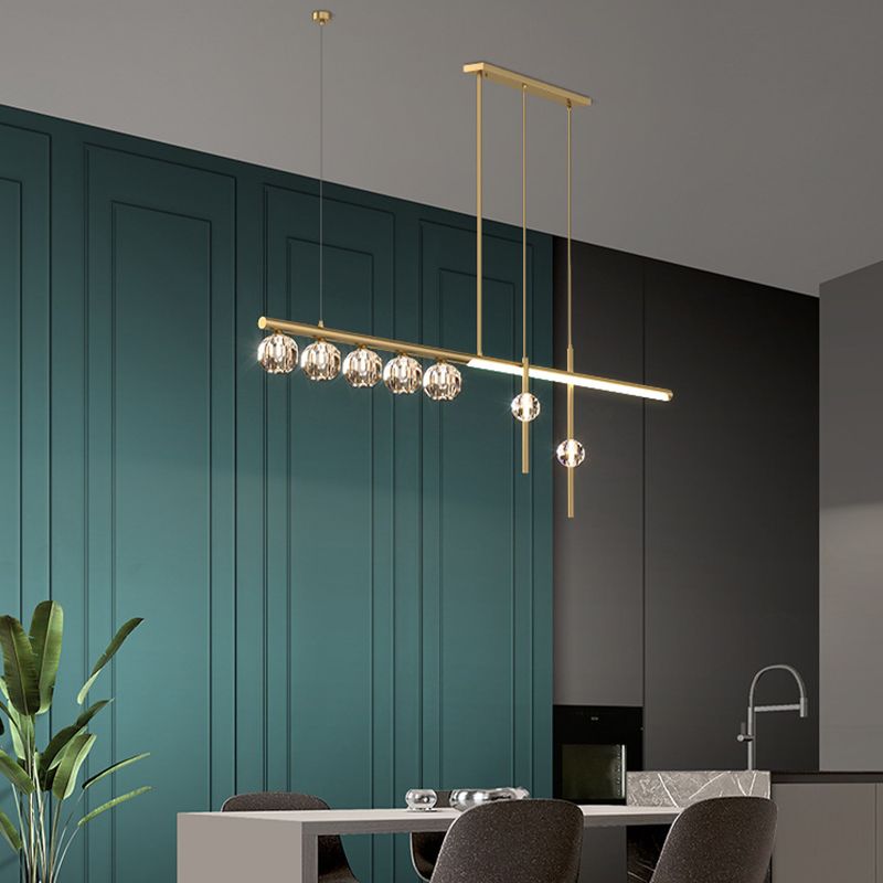 Kristy Metal & Crystal Pendant Light, Gold - Neutralighting