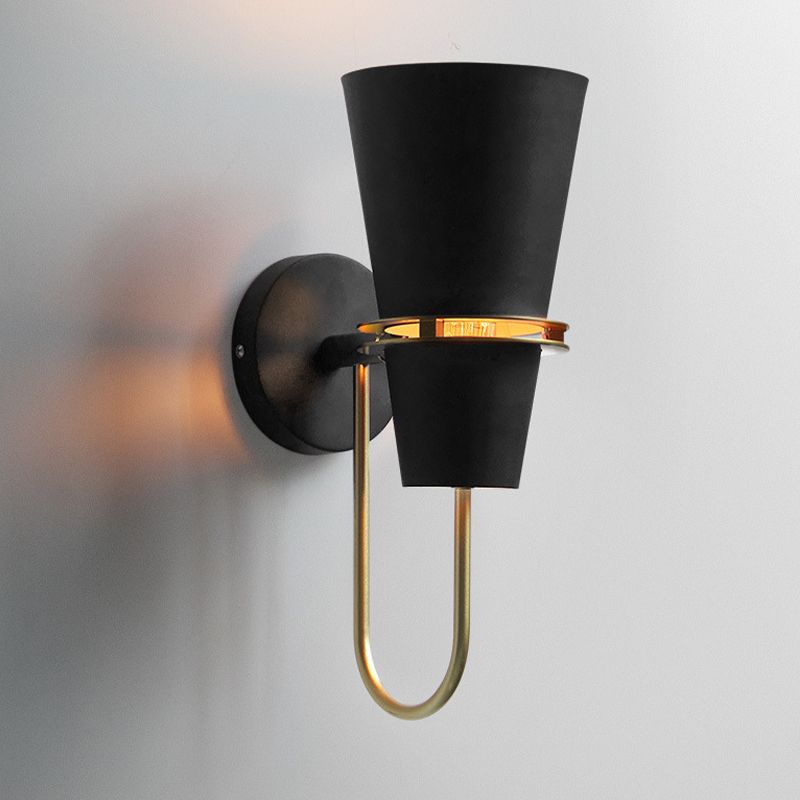 Valentina Modern Cone Metal Wall Lamp, Black/White/Blue - Neutralighting