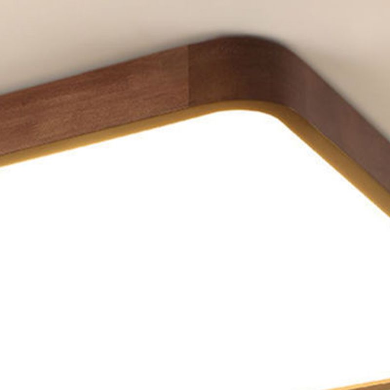 Muto Modern Geometric Walnut LED Flush Mount Ceiling Light - Neutralighting