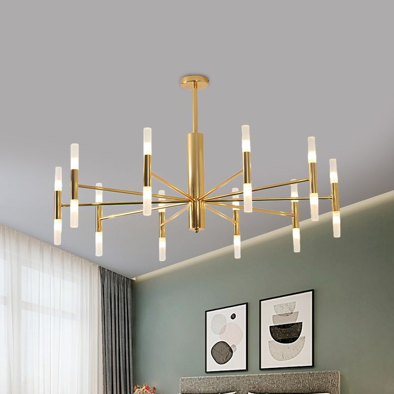 Kristy Modern Cylindrical Metal Chandelier, Gold - Neutralighting