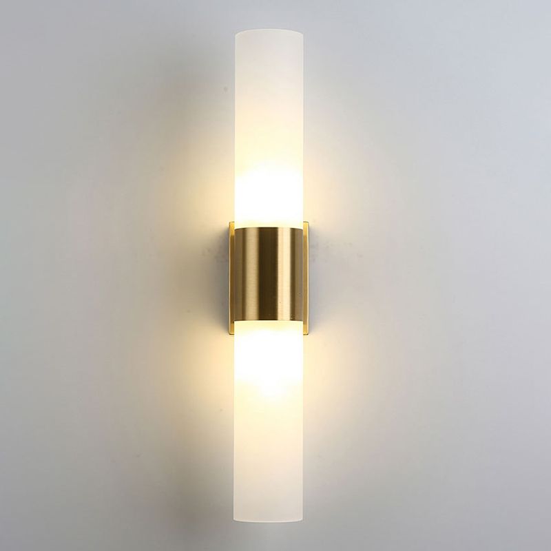 Arisha Modern Double Headed Metal Glass Vanity Wall Lamp, Black/Gold - Neutralighting