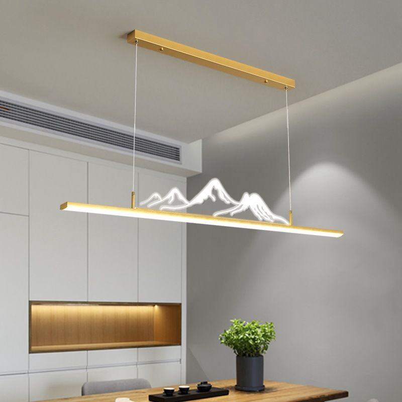 Arisha Designer Mountain Shape LED Pendant Light, Black/Gold - Neutralighting