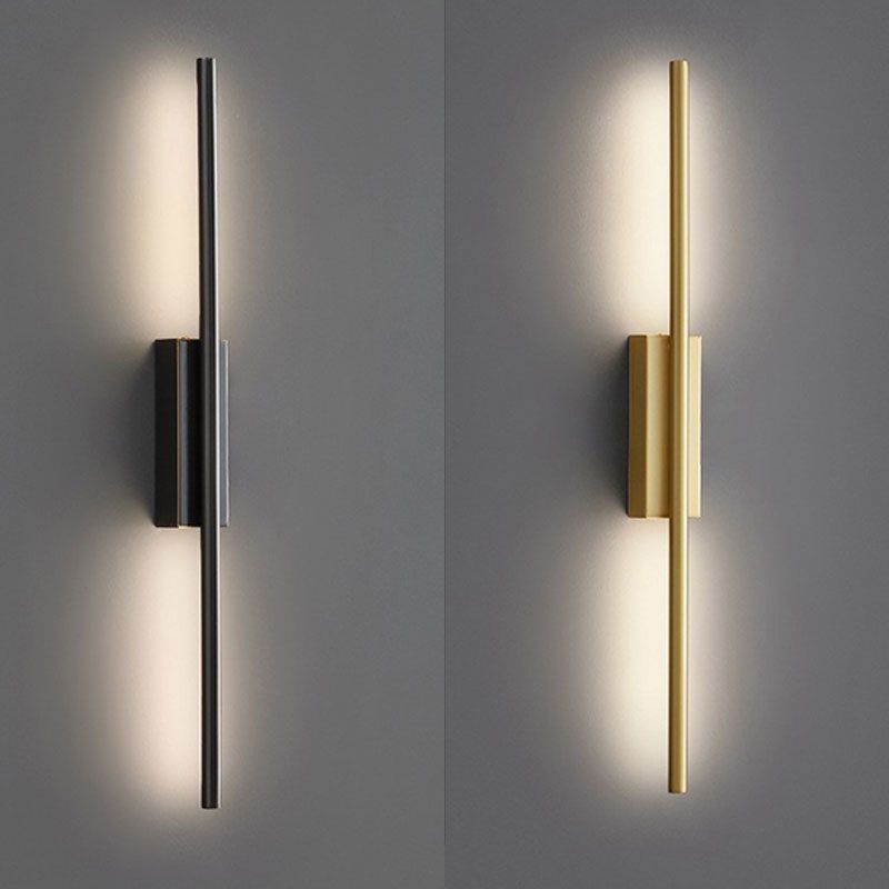 Arisha Modern Linear Metal&Acrylic Bedroom Wall Lamp, Black/Brass - Neutralighting