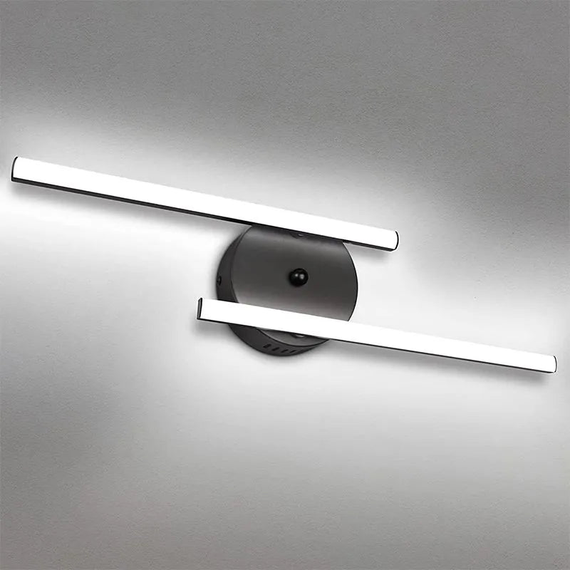 Arisha Modern Bi-Linear LED Vanity Wall Lamp, Black/Silver - Neutralighting