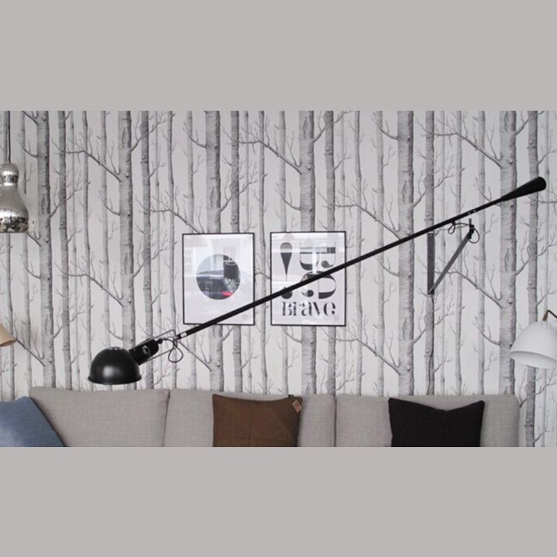 Epoch Long Swing Adjustable Arm Wall Lamp, Metal, Black/White, Bedroom - Neutralighting