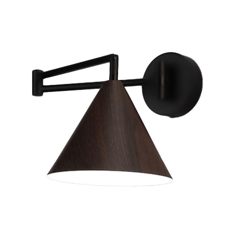 Muto Cone Shaped Adjustable Wall Lamp, Metal/Wood, Bedroom - Neutralighting