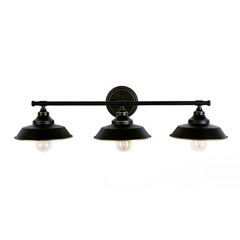 Silva Retro Bowl-shaped Cast Metal Wall Lamp, Black - Neutralighting