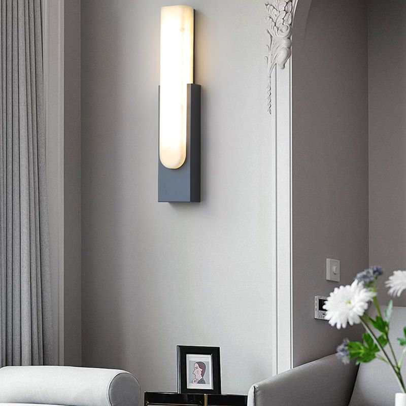 Arisha Modern Rectangular Stone Metal Wall Lamp - Neutralighting
