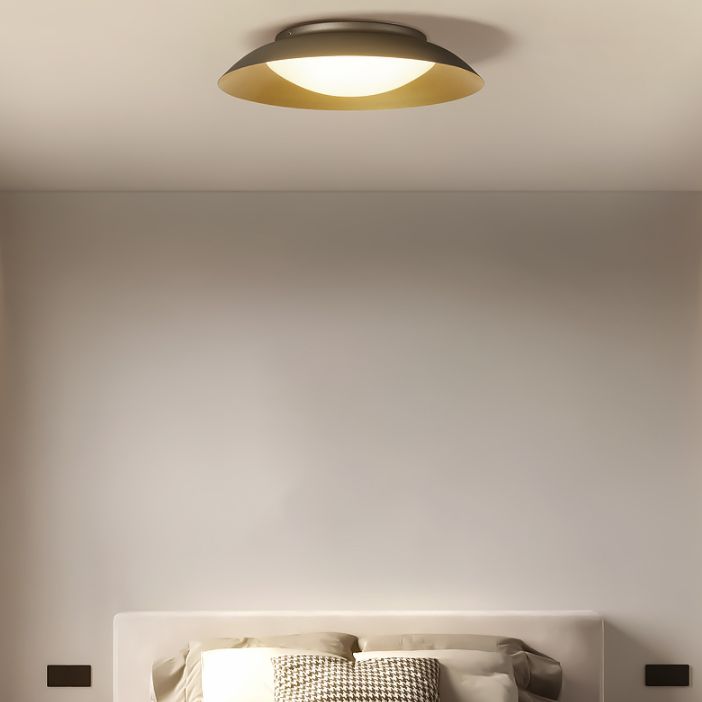 Arisha Round Metal Flush Mount Ceiling Light, Brass - Neutralighting